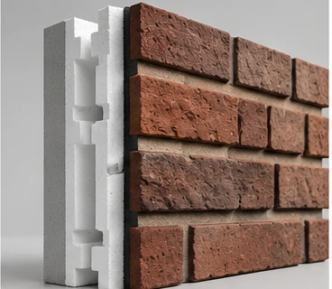 Illustratieve doorsnede van een isolatiepaneel met klinkerstrips